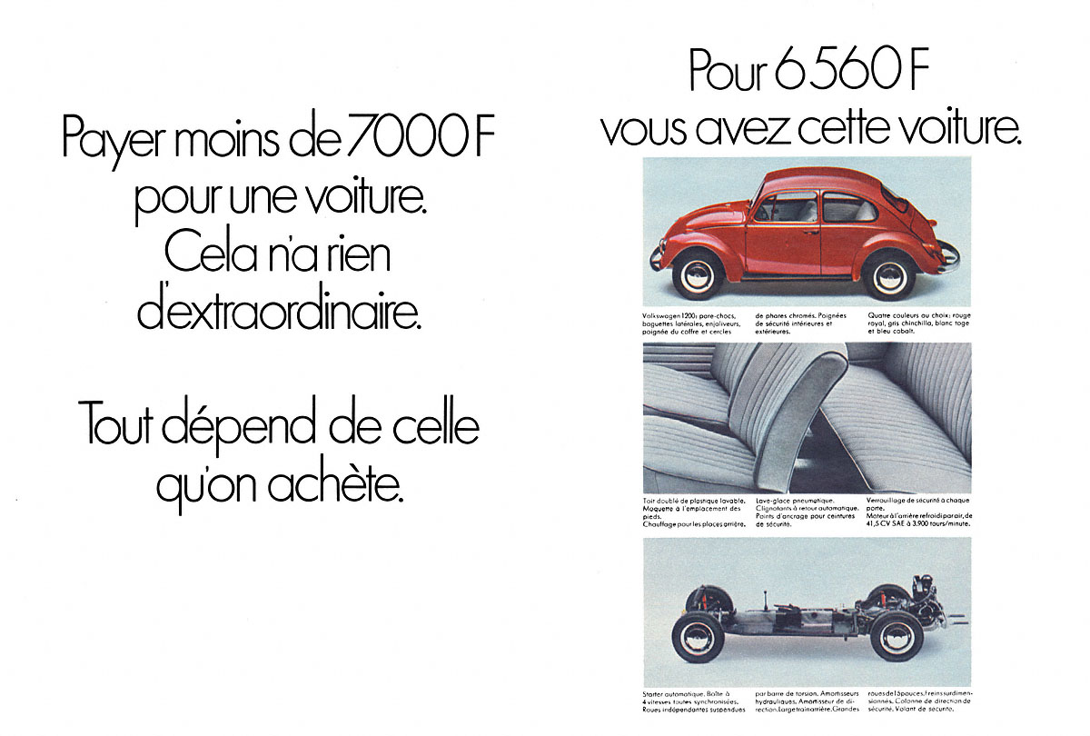 Advert Volkswagen 1969