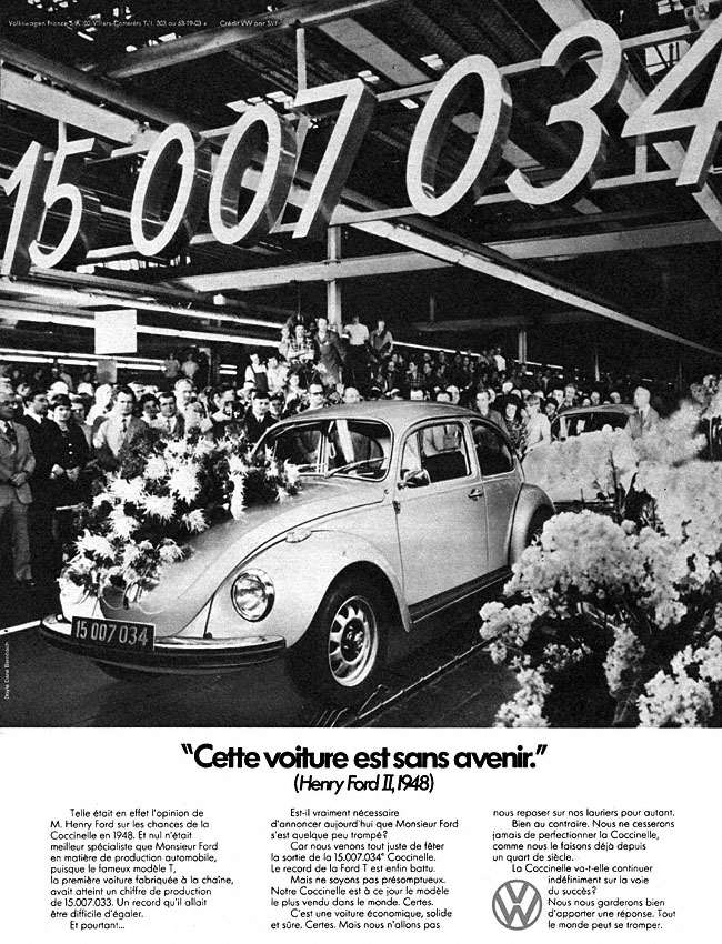Advert Volkswagen 1972