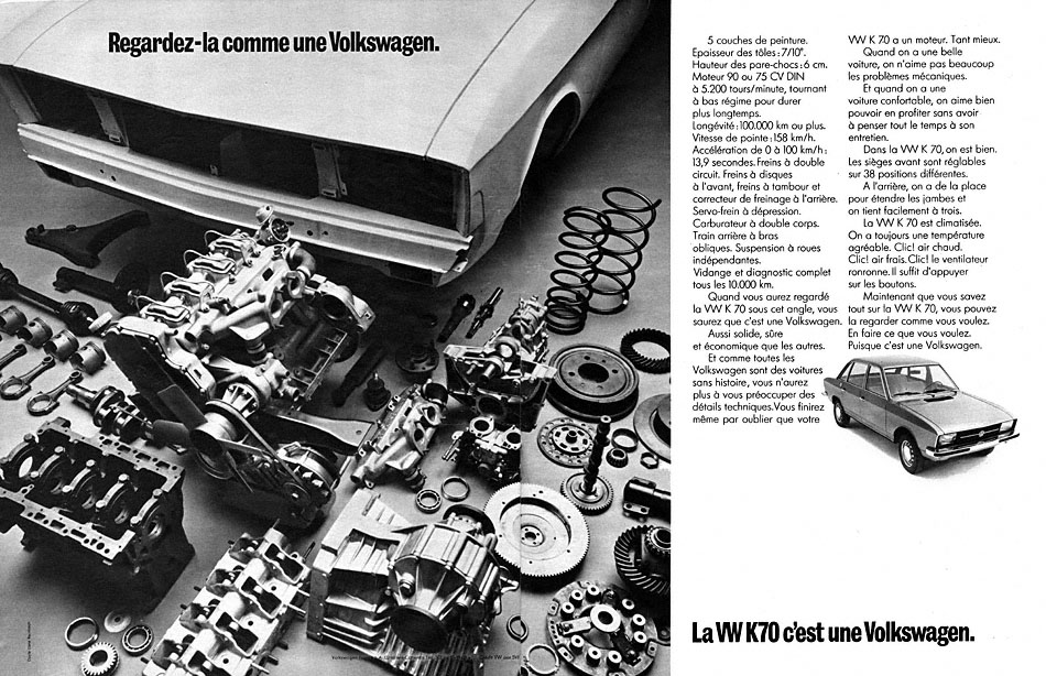 Advert Volkswagen 1972