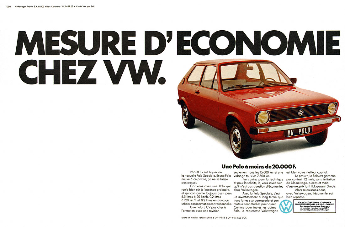 Advert Volkswagen 1977