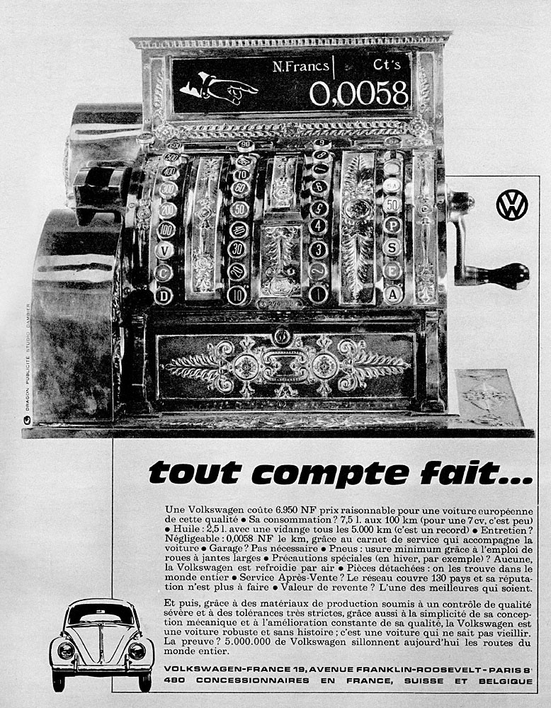 Advert Volkswagen 1962
