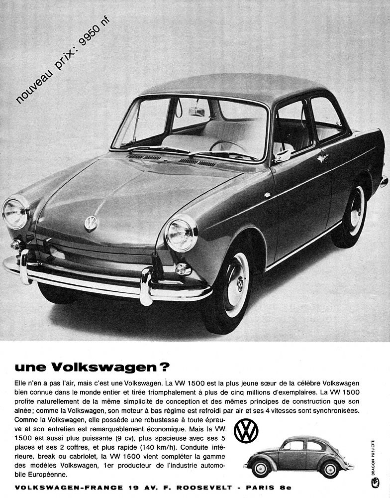 Advert Volkswagen 1962