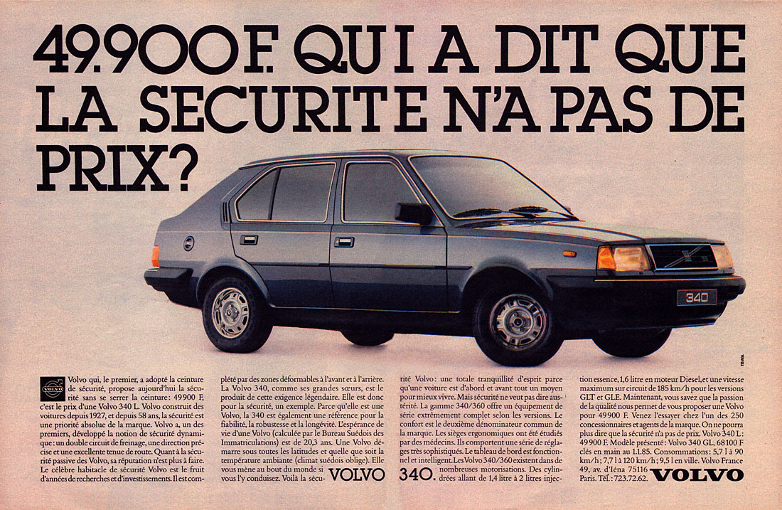 Advert Volvo 1985