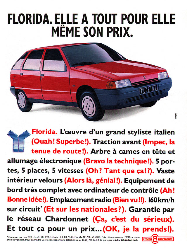 Advert Yugo 1990