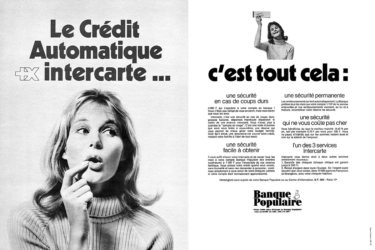 Advert Banque Populaire 1968