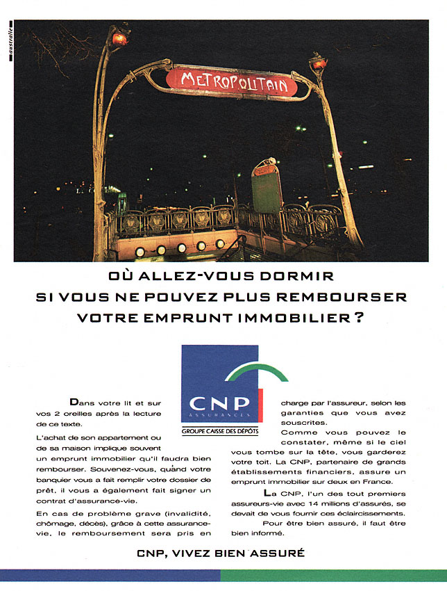 Advert Caisse Prvoyance 1992