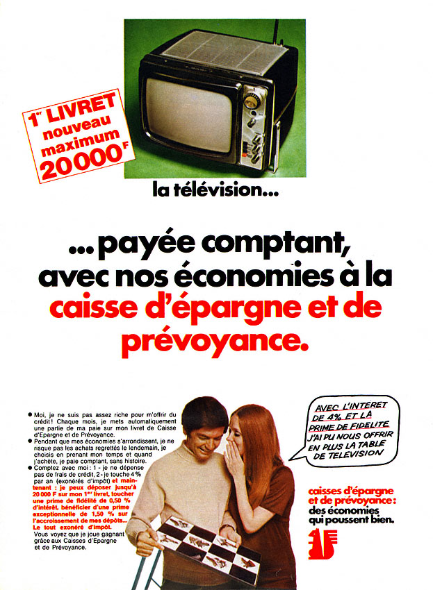 Advert Caisse Epargne 1969