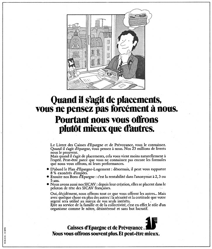 Advert Caisse Epargne 1974