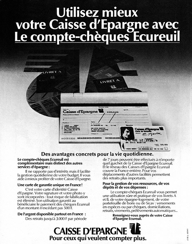 Advert Caisse Epargne 1981