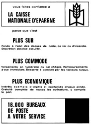 Advert Caisse Epargne 1963