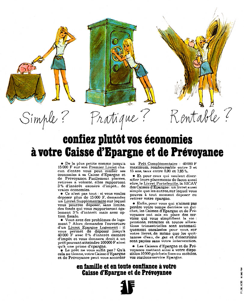 Advert Caisse Epargne 1968