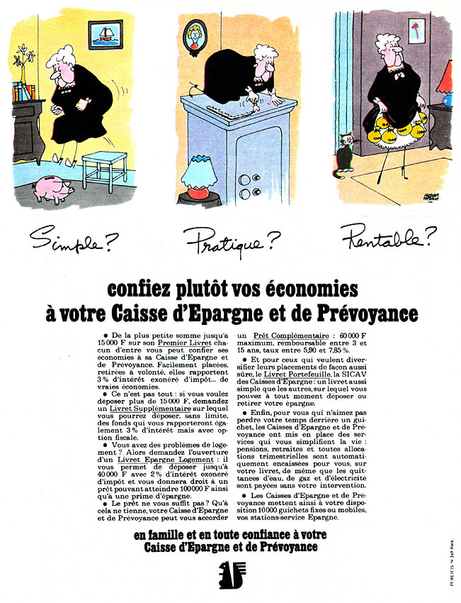 Advert Caisse Epargne 1968