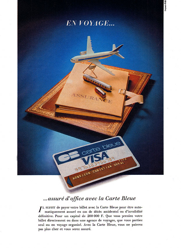 Advert Carte bleue 1980