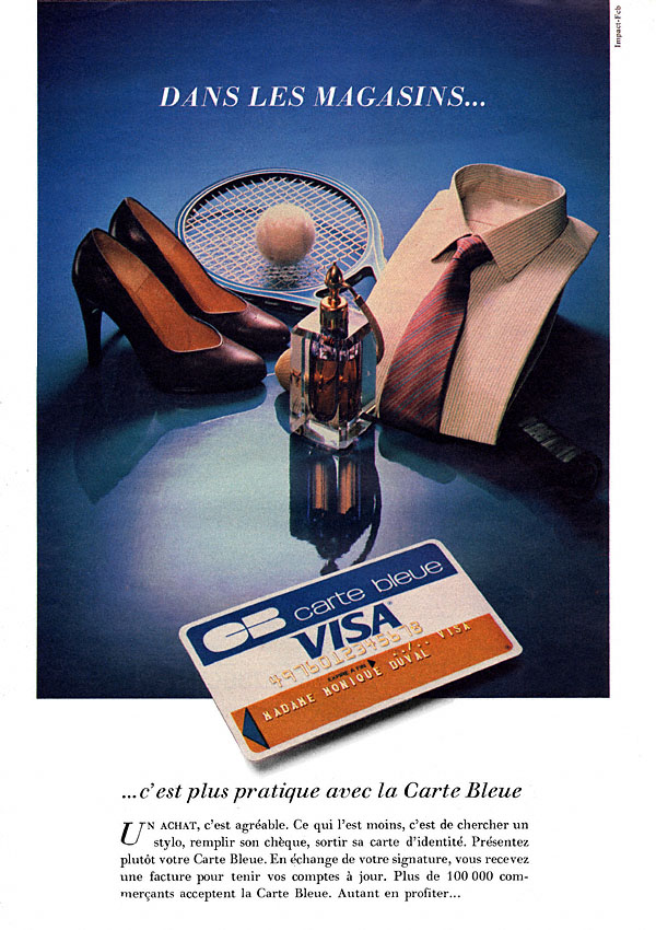 Advert Carte bleue 1981