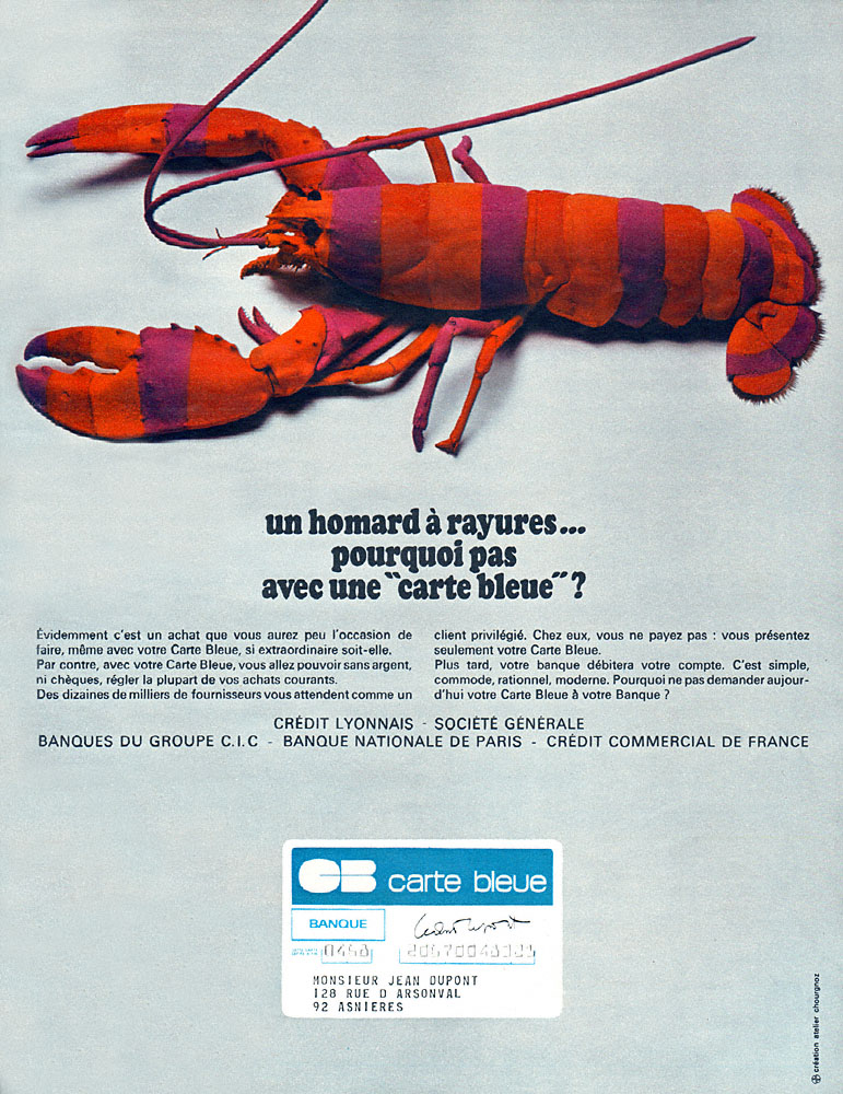 Advert Carte bleue 1967