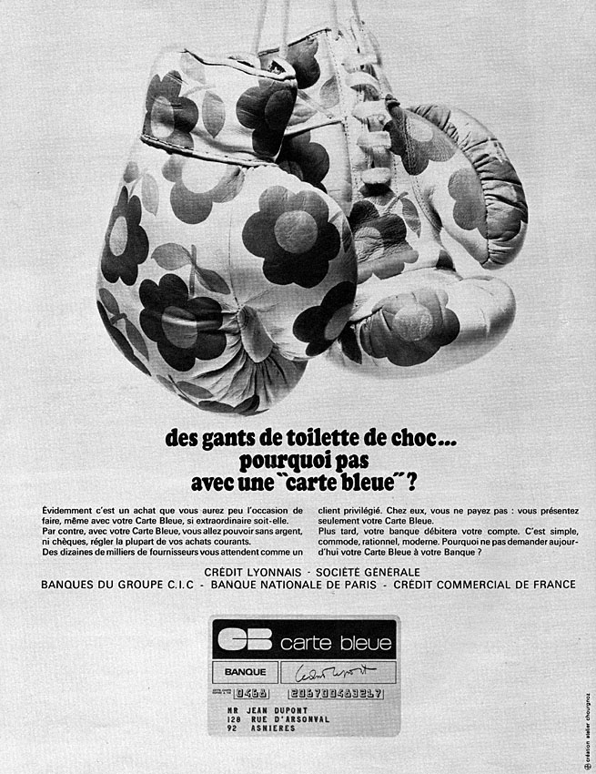 Advert Carte bleue 1967