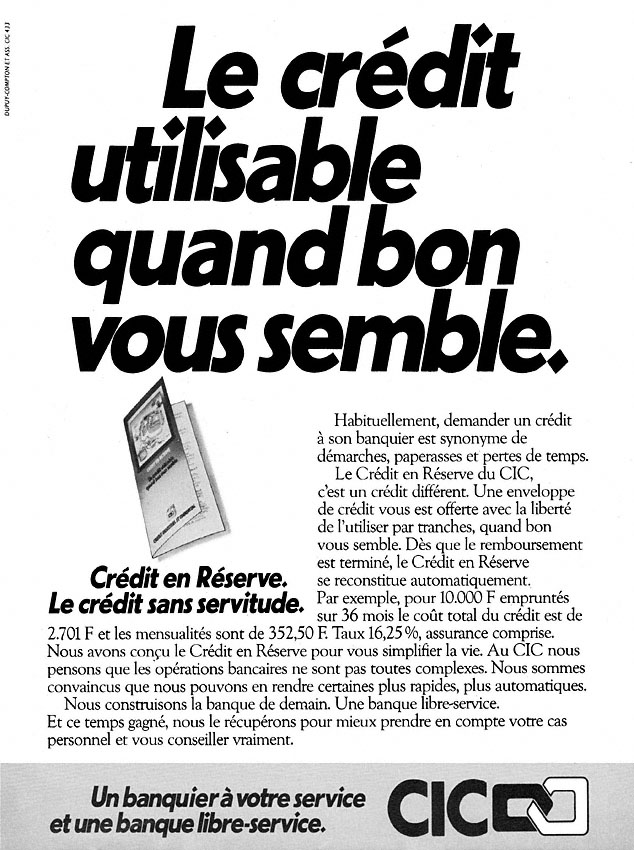 Advert Cic 1979