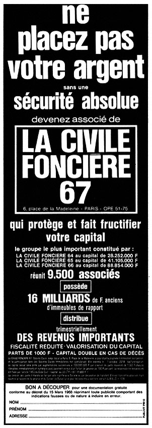 Advert Civile Foncire 1968