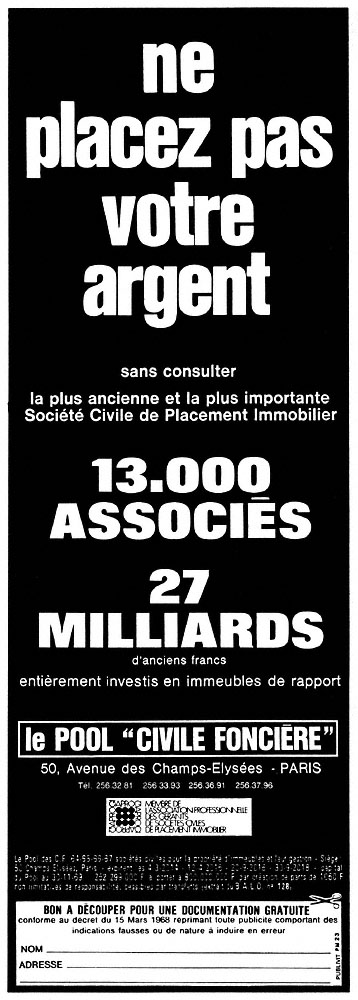 Advert Civile Fonci�re 1970