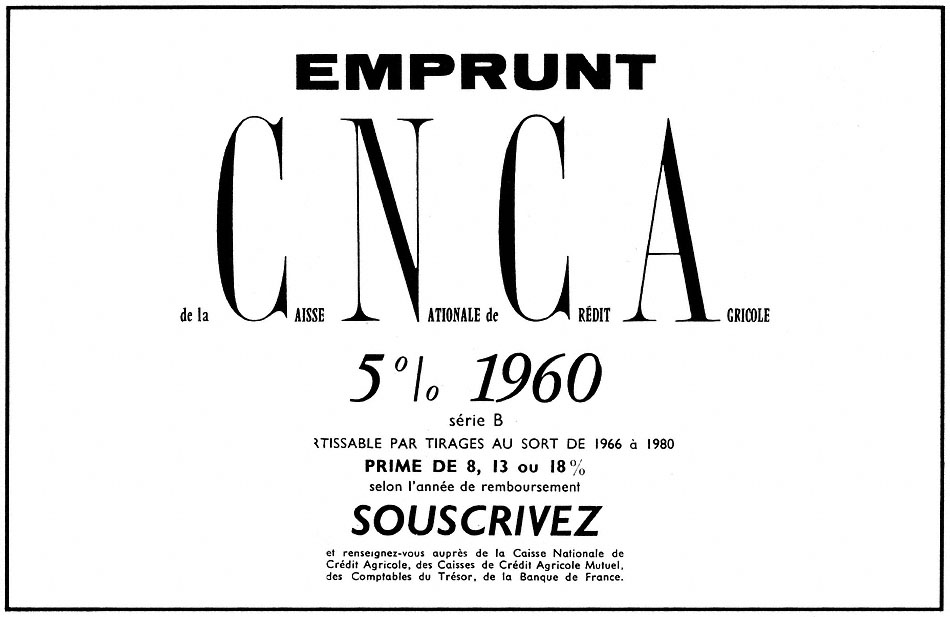 Advert Credit Agricole 1960