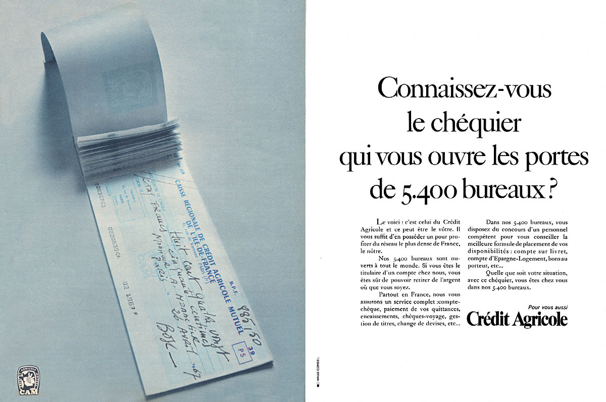 Advert Credit Agricole 1967