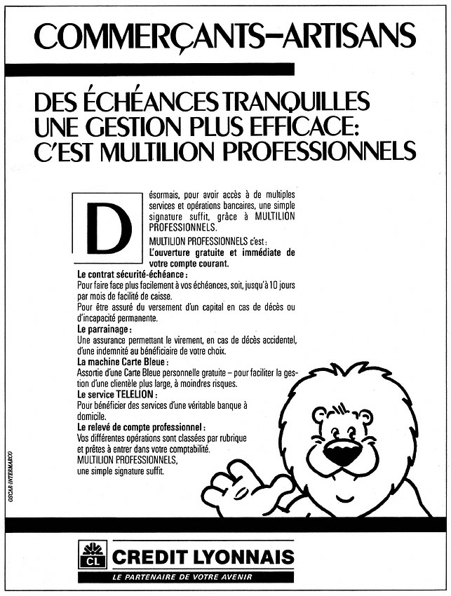 Advert Crdit Lyonnais 1986