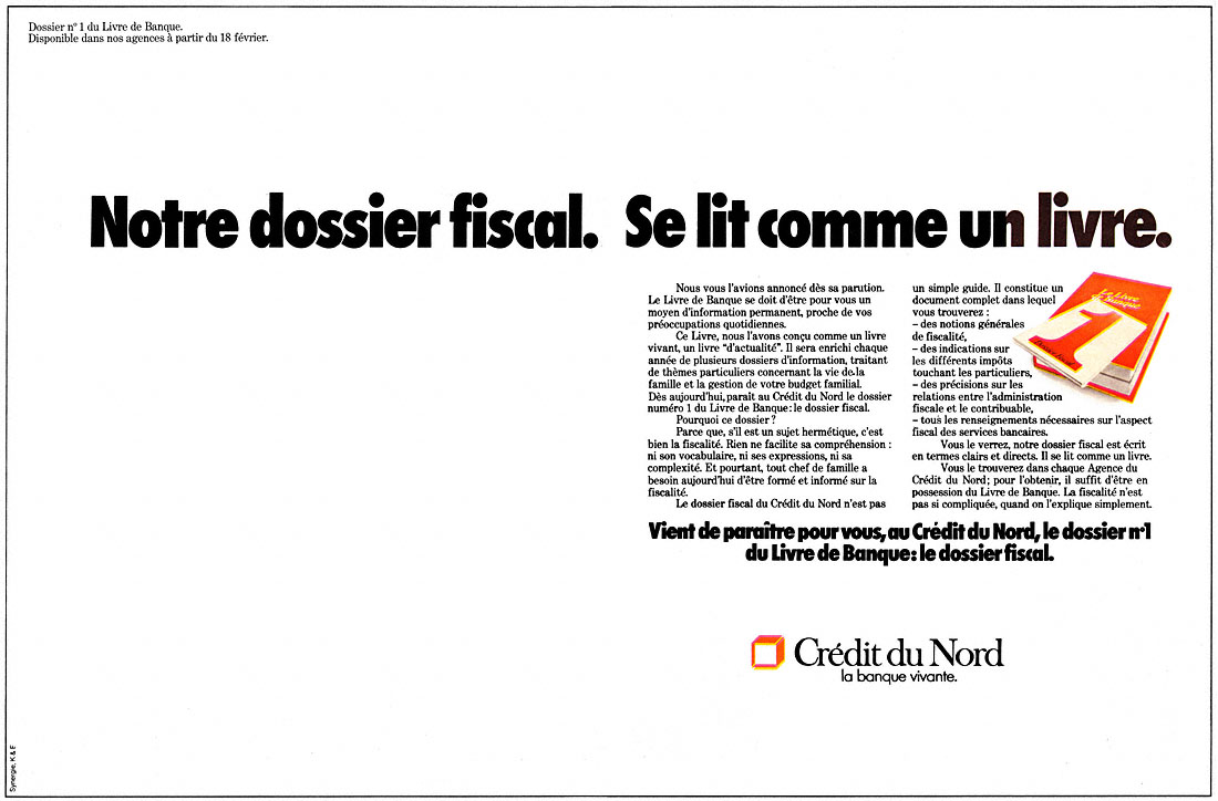 Advert Credit du nord 1977