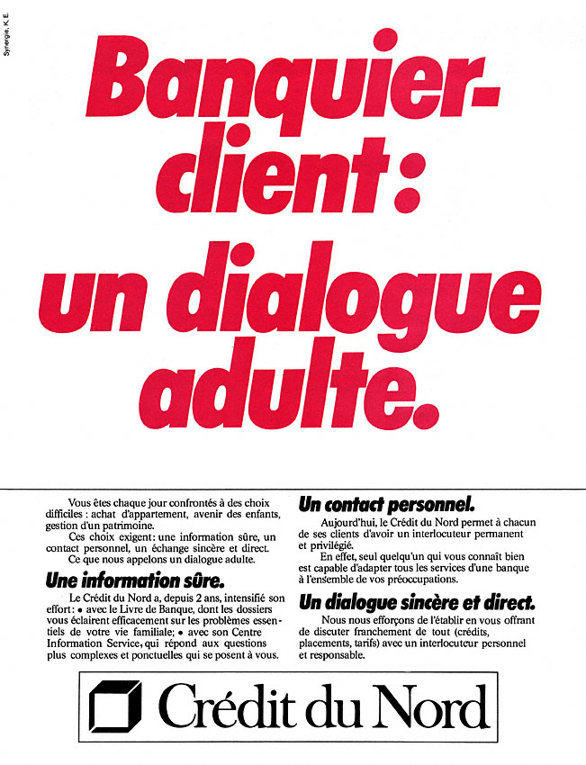 Advert Credit du nord 1979