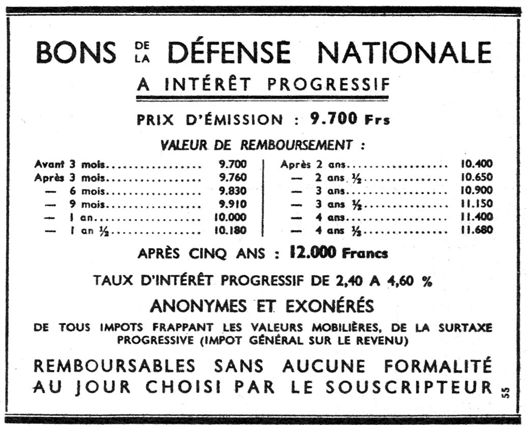 Advert Emprunts 1951