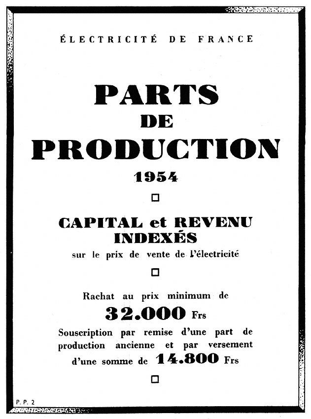 Advert Emprunts 1954