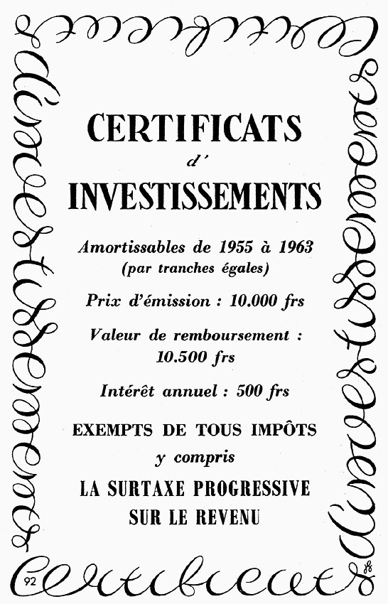 Advert Emprunts 1954