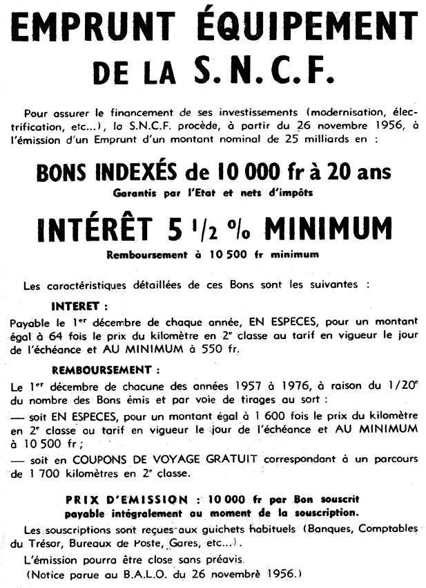 Advert Emprunts 1956