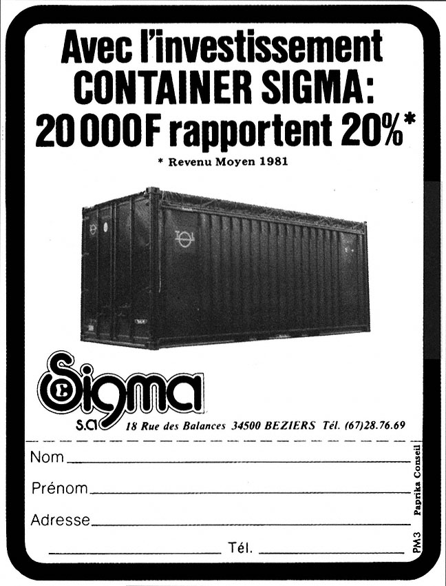 Advert Sigma 1982