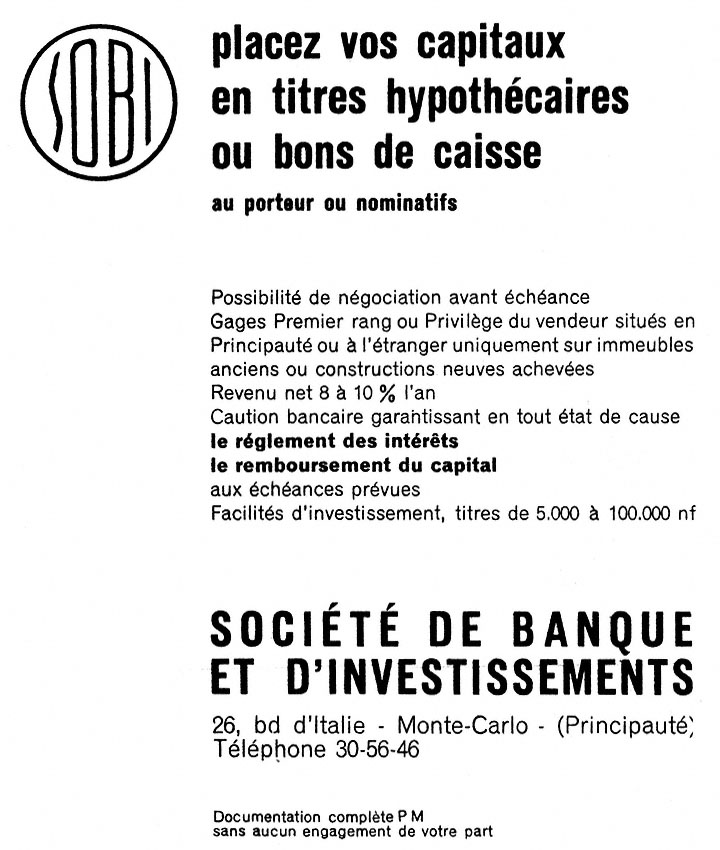 Advert Sobi 1962