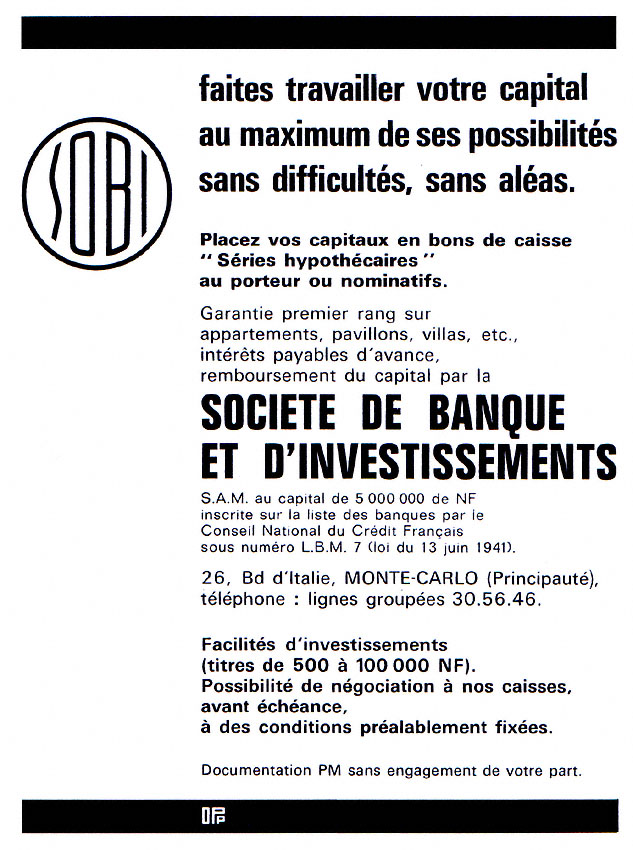 Advert Sobi 1963