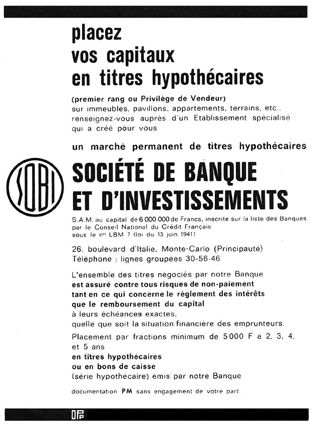 Advert Sobi 1963