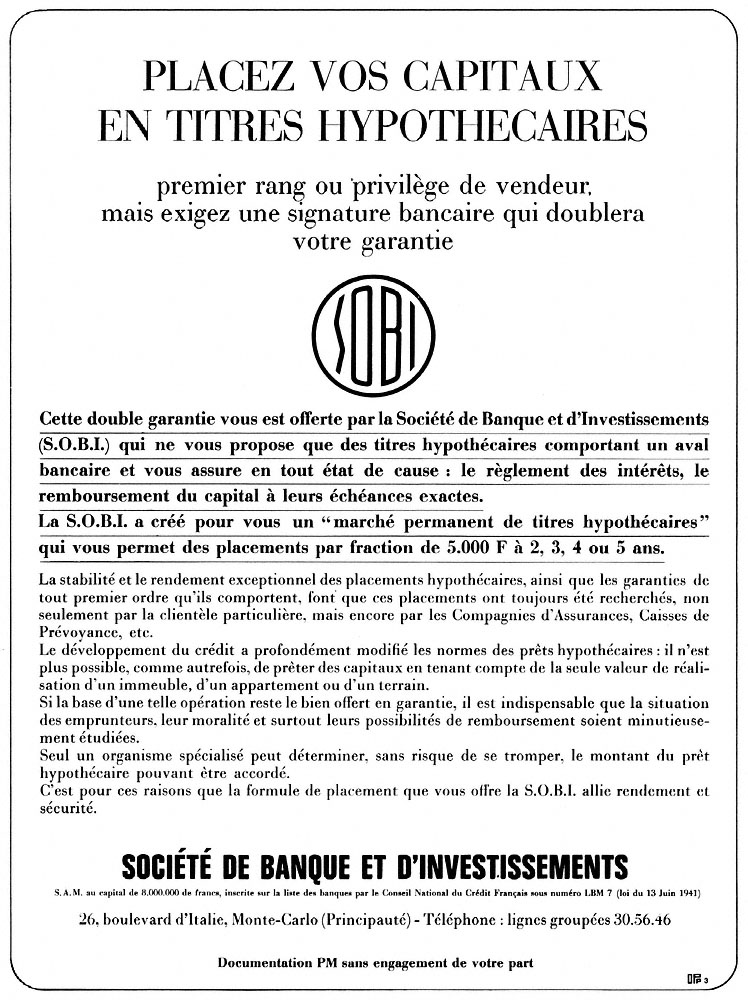 Advert Sobi 1965