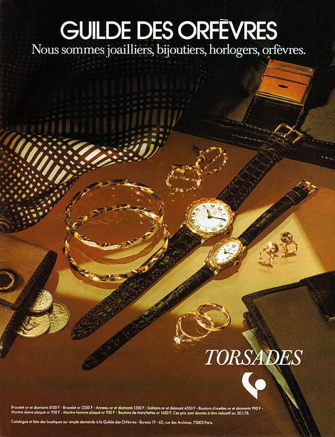 Advert Guilde des Orfvres 1978