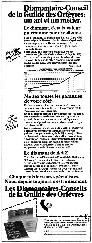 Advert Guilde des Orfvres 1979