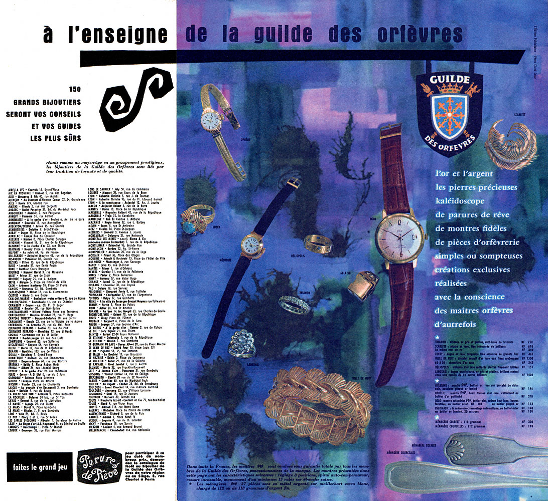 Advert Guilde des Orfvres 1960