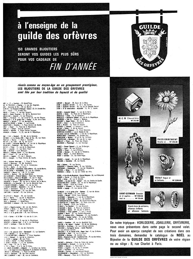 Advert Guilde des Orfvres 1961