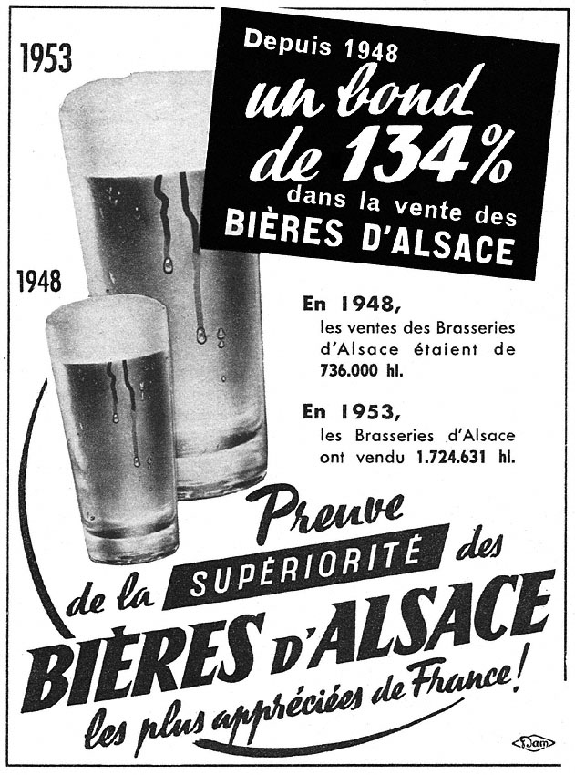 Advert Bires d'Alsace 1954