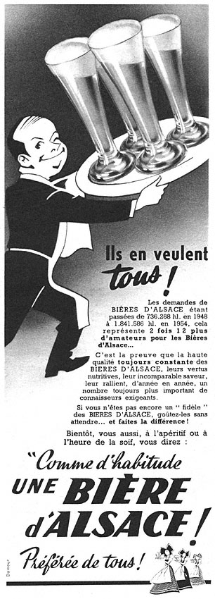 Advert Bires d'Alsace 1955