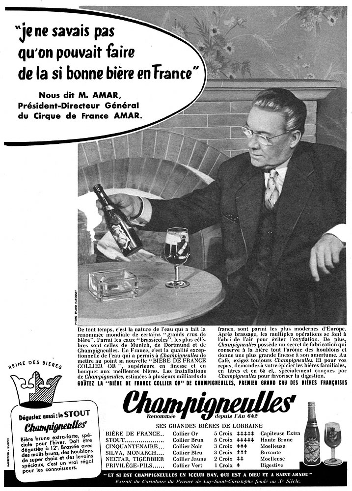 Advert Champigneulles 1959
