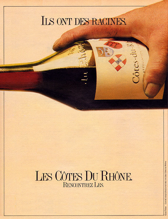 Advert Cotes du Rhone 1981
