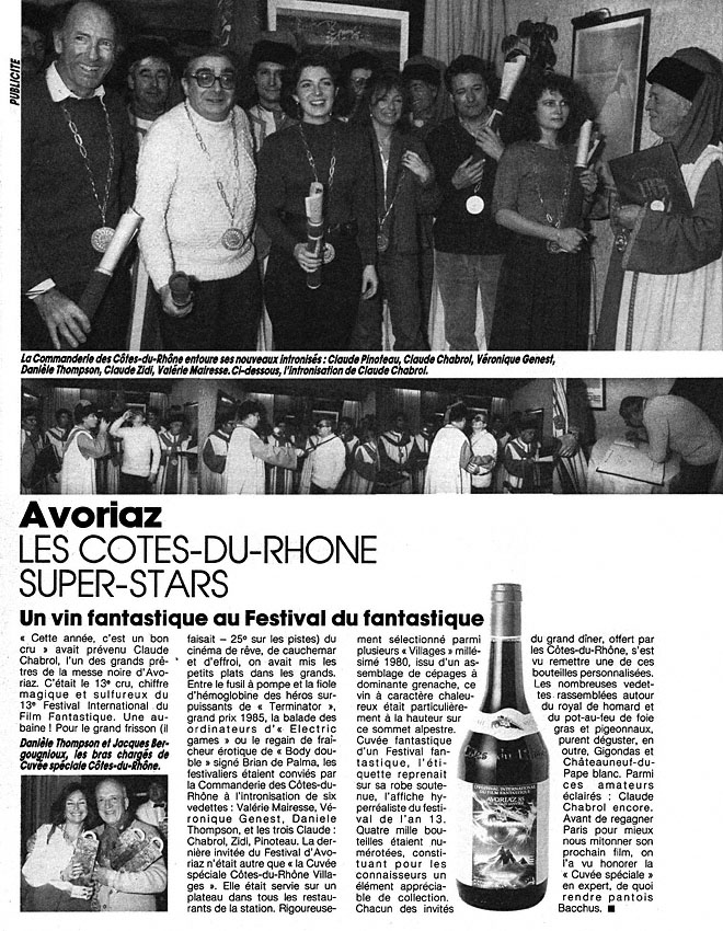 Advert Cotes du Rhone 1985