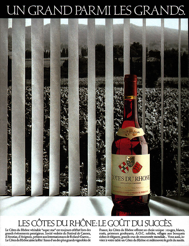 Advert Cotes du Rhone 1986