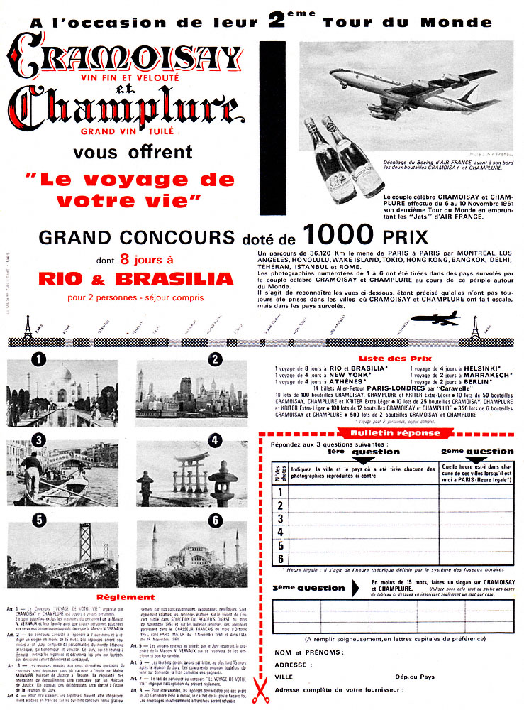 Advert Cramoisay - Champelure 1961