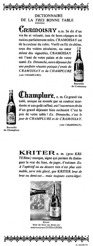 Advert Cramoisay - Champelure 1964