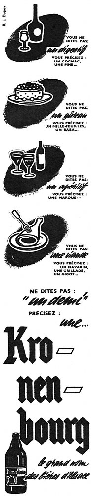 Advert Kronenbourg 1953